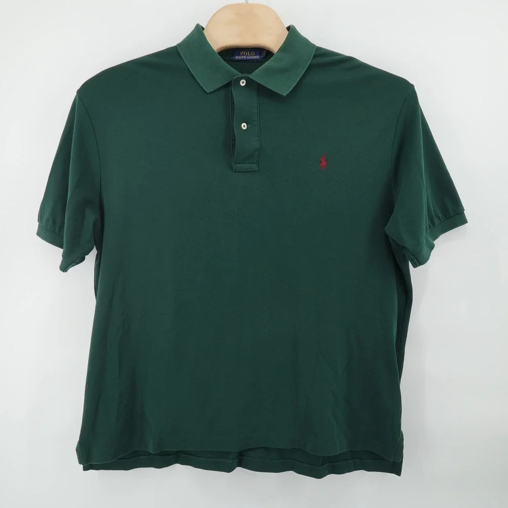Polo Ralph‎ Lauren Men's Classic Fit Green Polo Shirt Red Pony Logo Size 1XB